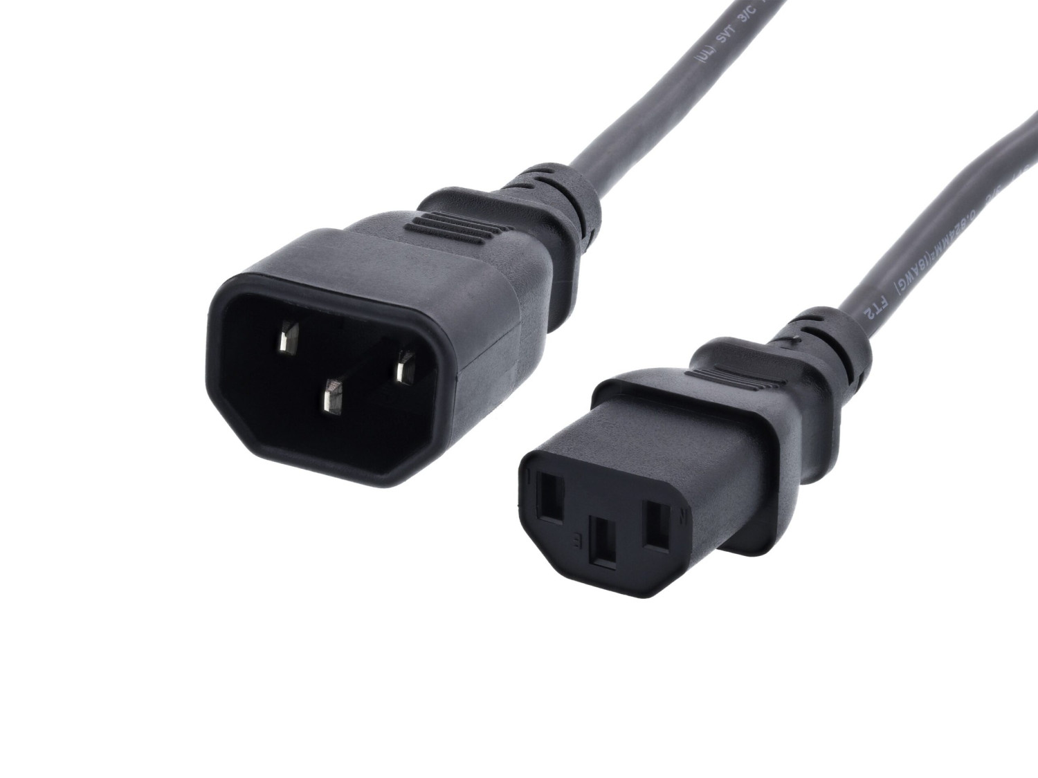 Back To Back 3 Meter Black Power Cable