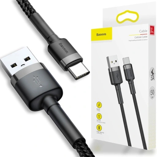 Baseus Cafule USB Data Cable For Type-C 3M (CATKLF-CG1) –  Black
