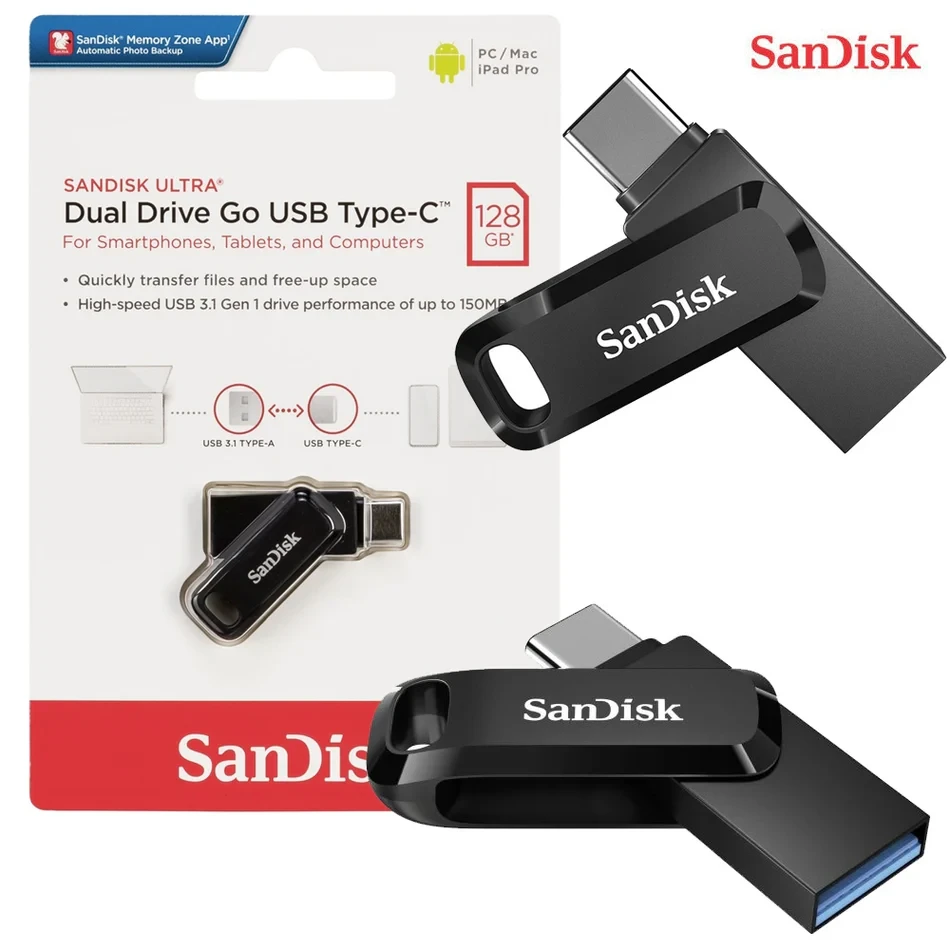 Sandisk 128GB Ultra Dual Drive Go USB Type-C Black Pen Drive