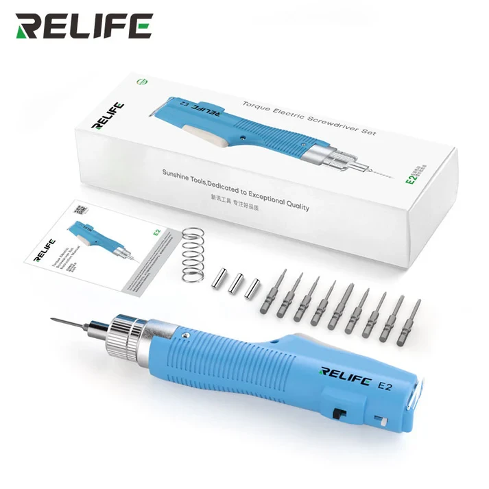 Relife E2 Rechargeable Electric Screwdriver Adjustable Torque Speed Laptop and Phone Repair